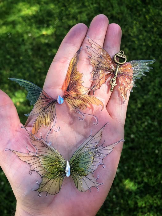 Bijoux ailes de fée et de dragons, en résine transparente non toxique - Le souffle des dragons